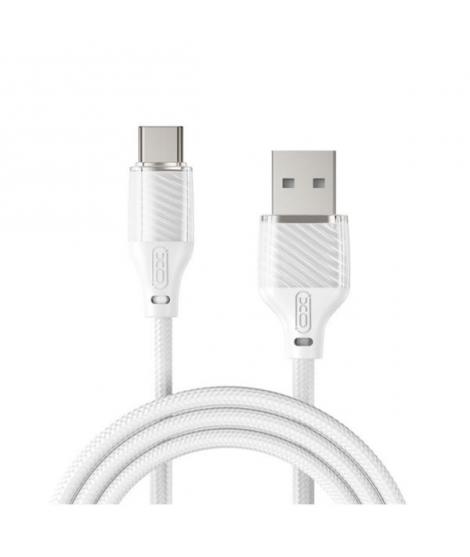 XO NB291 Cable USB-A Macho a USB-C - Carga y Transmision de Datos Alta Velocidad - 6A - 1m - Color Blanco