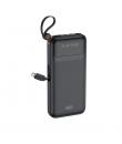 XO PR278 Powerbank 10000mAh - 3 Salidas - Cables Integrados - USB-A, USB-C, USB-Micro y Lightning - Pantalla Digital - Color Neg