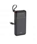 XO PR278 Powerbank 10000mAh - 3 Salidas - Cables Integrados - USB-A, USB-C, USB-Micro y Lightning - Pantalla Digital - Color Neg