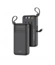 XO PR279 Powerbank 20000mAh - USB-A, USB-C, USB-Micro y Lightning - Cables Integrados - Pantalla Digital - Color Negro