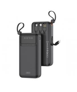 XO PR279 Powerbank 20000mAh - USB-A, USB-C, USB-Micro y Lightning - Cables Integrados - Pantalla Digital - Color Negro
