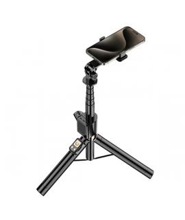 XO SS23 Tripode + Palo Selfie - Mando a Distancia Bluetooth - LEDs Laterales Incluidos - Color Negro