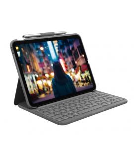 Logitech Slim Folio Funda con Teclado para iPad (Gen 10 y A16) - Hasta 3 Años de Autonomia - Tejido Resistente al Agua - Color G