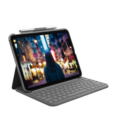 Logitech Slim Folio Funda con Teclado para iPad (Gen 10 y A16) - Hasta 3 Años de Autonomia - Tejido Resistente al Agua - Color G