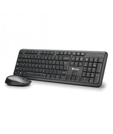 NGS Kit Teclado Inalambrico y Raton Inalambrico 1200dpi - 12 Teclas Multimedia - Indicadores LED - Color Negro