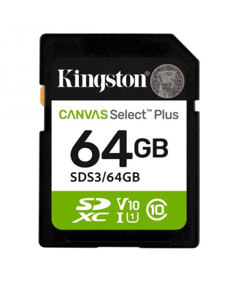Kingston Tarjeta SDXC 64GB UHS-I Clase 10 100MB/s Canvas Select Plus