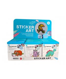 Comansi Display Sticker Art Basic 18 Unidades - Pegatinas Creativas para Ventanas  - Manualidades Infantiles - Surtido Temático