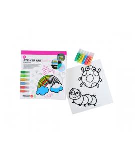 Comansi Sticker Art Junior Rainbow - Pegatinas Creativas para Ventanas  - Manualidades Infantiles - Surtido Temático