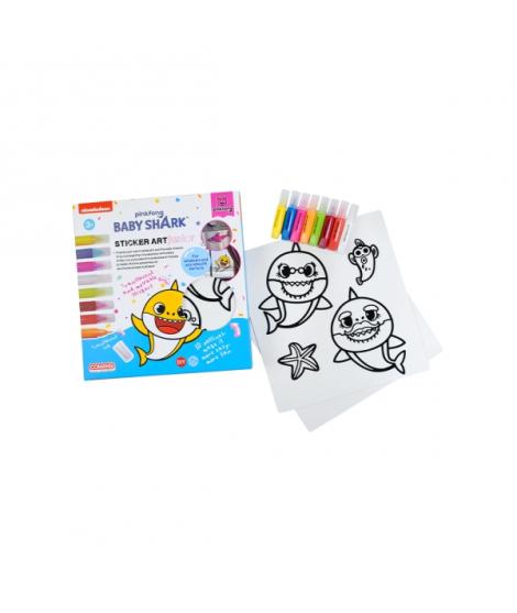 Comansi Sticker Art Junior Baby Shark - Pegatinas Creativas para Ventanas  - Manualidades Infantiles - Surtido Temático