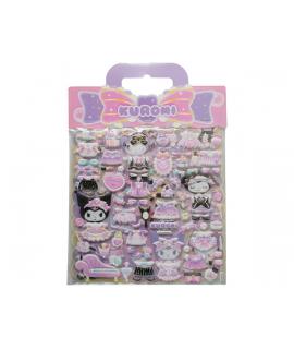 Comansi Pegatinas en Relieve Kuromi 20 x 29 cm - 2 Modelos - Efecto 3D - Estilo Kawaii