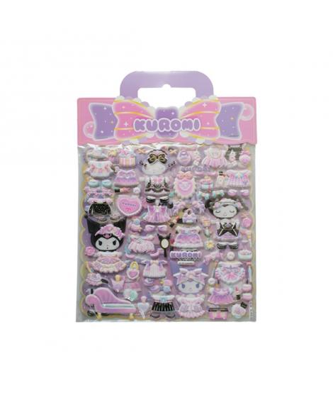 Comansi Pegatinas en Relieve Kuromi 20 x 29 cm - 2 Modelos - Efecto 3D - Estilo Kawaii