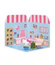 Comansi Sticker House Hello Kitty Flower Cafe - Incluye Figura - Stickers Lavables - Escenario Adorable - Juego Creativo