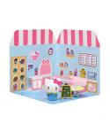 Comansi Sticker House Hello Kitty Flower Cafe - Incluye Figura - Stickers Lavables - Escenario Adorable - Juego Creativo