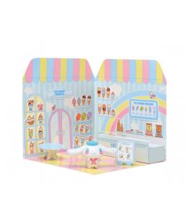 Comansi Sticker House Cinnamoroll Ice Cream Parlour - Incluye Figura - Stickers Lavables - Escenario Adorable - Juego Creativo