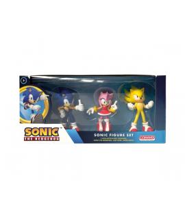 Comansi Set Super Sonic 3 Figuras - Super Sonic, Sonic y Amy Rose - Coleccionable - Regalo Gamer
