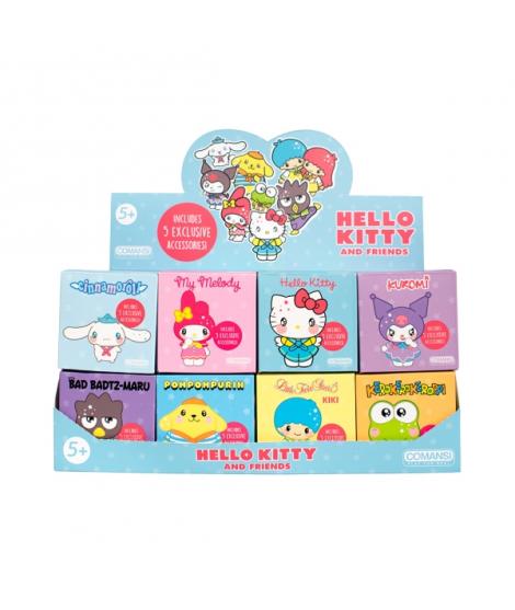 Comansi Display Hello Kitty and Friends Sorpresa 16 Unidades - 10 modelos - 5 Accesorios Exclusivos - Tamaño 8,5 x 8,5 x 8,5 cm 