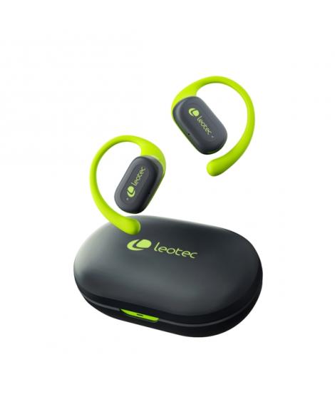 Leotec Open Air Zenith Sport Auriculares Bluetooth 5.4 - Estuche de Carga - 30h Autonomia - Color Verde