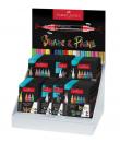 Faber-Castell Shake & Paint Black Edition Expositor con 36 Estuches Surtidos de Rotuladores Acrilicos Doble Punta - Puntas Redon