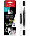 Faber-Castell Shake & Paint Black Edition Pack de 2 Rotuladores Acrilicos Doble Punta - Puntas Redondas de 1mm y 3mm - Tinta Acr