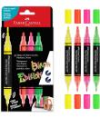 Faber-Castell Shake & Paint Black Edition Pack de 4 Rotuladores Acrilicos Doble Punta - Puntas Redondas de 1mm y 3mm - Tinta Acr
