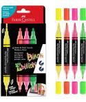Faber-Castell Shake & Paint Black Edition Pack de 4 Rotuladores Acrilicos Doble Punta - Puntas Redondas de 1mm y 3mm - Tinta Acr