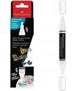 Faber-Castell Shake & Paint Black Edition Rotulador Acrilico Doble Punta - Puntas Redondas de 1mm y 3mm - Tinta Acrilica al Agua