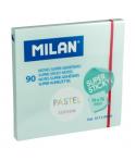 Milan Bloc de 90 Notas Super Adhesivas - Removibles - Mayor Permanencia - 76mm x 76mm - Color Azul Pastel