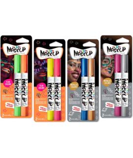 Carioca Mask Up Metallic & Neon Pack de 12 Blisters con 2 Lapices cada Uno - Brillantes y Lavables - Base Agua - Se Pueden Mezcl