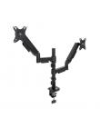 Tooq Soporte de Mesa con Brazos Articulados para 2 Monitores de 17"-32" - Regulable en Altura, Giratorio e Inclinable - Gestion 