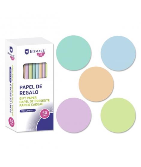 Bismark Pastel Rollo de Papel Regalo - Medidas 70cmx200cm - 5 Colores Pastel