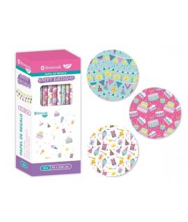 Bismark Happy Birthday Rollo de Papel Regalo - Medidas 70cmx200cm - 3 Diseños Diferentes