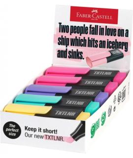 Faber-Castell TXTLNR Caja de 10 Marcadores Fluorescentes - Punta Biselada - Trazo entre 1, 2 y 5 mm - Tinta con Base de Agua - C