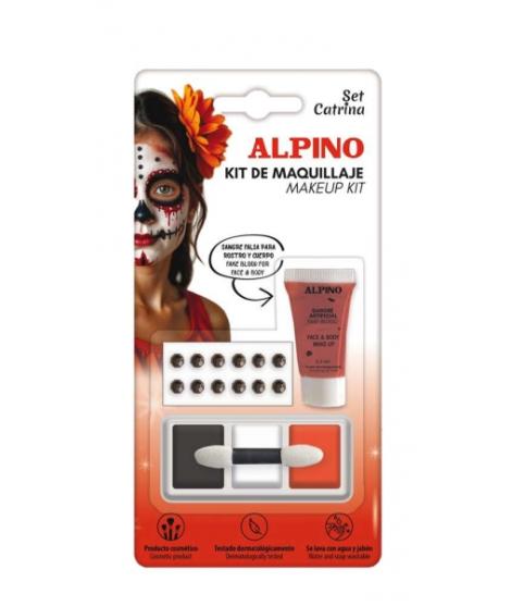 Alpino Set de Maquillaje Catrina - Se Lava con Agua y Jabon - Testado Dermatologicamente - Colores Surtidos