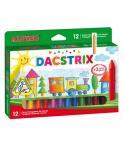 Alpino Dacstrix Pack de 12 Ceras Semiblandas de Colores - Forma Triangular - Mezclables - No Manchan - Colores Surtidos