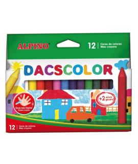 Alpino Dacscolor Pack de 12 Ceras Semiblandas de Colores - Mezclables - No Manchan - Colores Surtidos