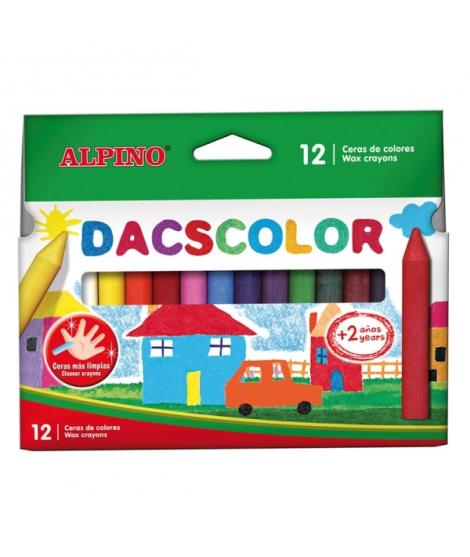 Alpino Dacscolor Pack de 12 Ceras Semiblandas de Colores - Mezclables - No Manchan - Colores Surtidos