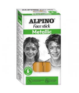 Alpino Fiesta Face Stick Pack con 6 Barritas de Pintura Facial - Sistema Retractil Giratorio - Se Lava con Agua - Testado Dermat