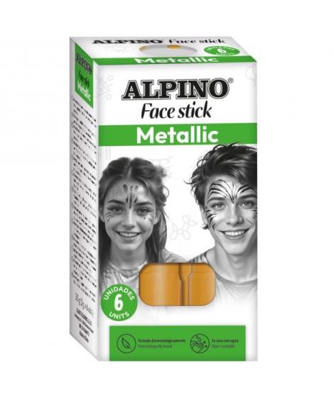 Alpino Fiesta Face Stick Pack con 6 Barritas de Pintura Facial - Sistema Retractil Giratorio - Se Lava con Agua - Testado Dermat