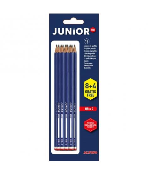 Alpino Junior Blister de 12 Lapices de Grafito HB con Cabecilla - Espacio para el Nombre