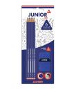Alpino Junior Tri Blister de 6 Lapices de Grafito HB + Sacapunta con Goma de Borrar - Espacio para el Nombre