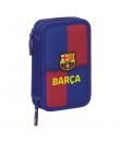Safta F.C.Barcelona Plumier de 1L 29 Piezas - 2 Compartimentos - Cierre de Cremallera - 12.5x19.5x4cm - Color Rojo y Azul