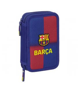 Safta F.C.Barcelona Plumier de 1L 29 Piezas - 2 Compartimentos - Cierre de Cremallera - 12.5x19.5x4cm - Color Rojo y Azul