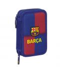 Safta F.C.Barcelona Plumier de 1L 29 Piezas - 2 Compartimentos - Cierre de Cremallera - 12.5x19.5x4cm - Color Rojo y Azul