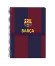 Safta F.C.Barcelona Cuaderno Espiral - Tapas Duras - 80 Hojas A4 con Cuadriculada 4X4mm - Formato Cuarto - 15.5x22x1cm - Color R