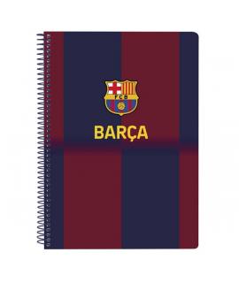 Safta F.C.Barcelona Cuaderno Espiral - Tapas Duras - 80 Hojas A4 con Cuadriculada 4X4mm - Formato Cuarto - 15.5x22x1cm - Color R