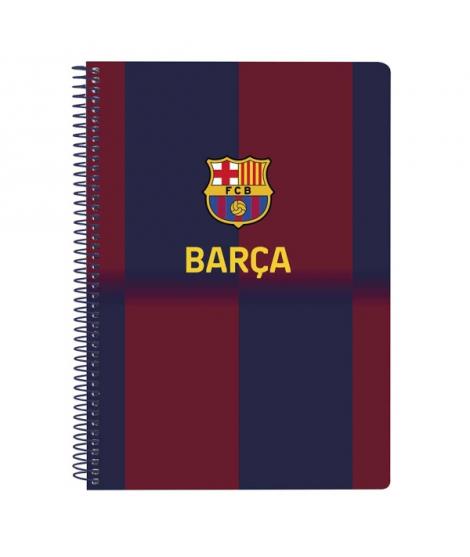 Safta F.C.Barcelona Cuaderno Espiral - Tapas Duras - 80 Hojas A4 con Cuadriculada 4X4mm - Formato Cuarto - 15.5x22x1cm - Color R
