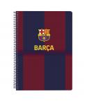 Safta F.C.Barcelona Cuaderno Espiral - Tapas Duras - 80 Hojas A4 con Cuadriculada 4X4mm - Formato Cuarto - 15.5x22x1cm - Color R
