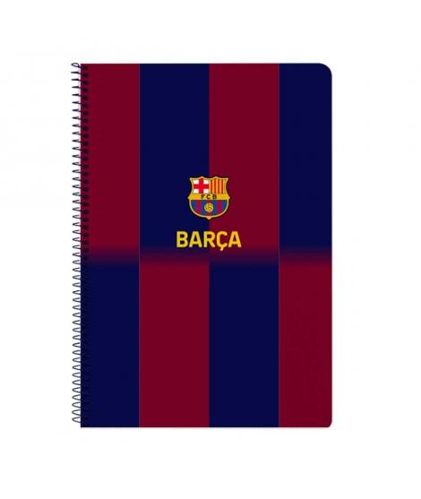 Safta F.C.Barcelona Cuaderno Espiral - Tapas Duras - 80 Hojas A4 con Cuadriculada 4X4mm - Formato Folio - 21.5x31x1cm - Color Ro