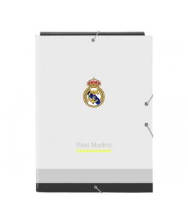 Safta Real Madrid Carpeta 3 Solapas - Tapas Duras Forradas - Cierre con Gomas Elasticas - Formato Folio - 26x33.5x2.5cm - Color 