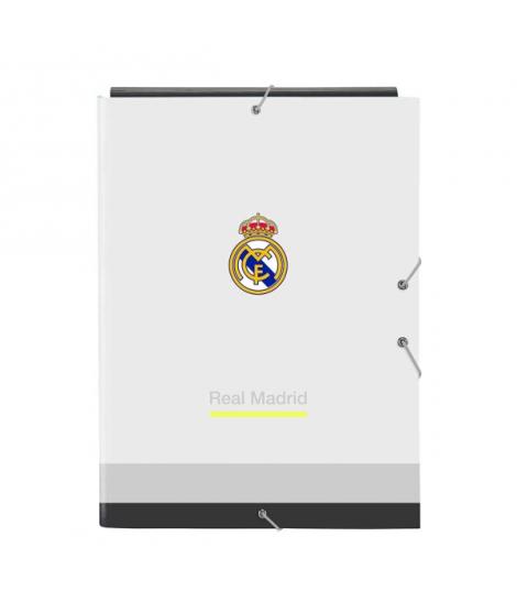 Safta Real Madrid Carpeta 3 Solapas - Tapas Duras Forradas - Cierre con Gomas Elasticas - Formato Folio - 26x33.5x2.5cm - Color 